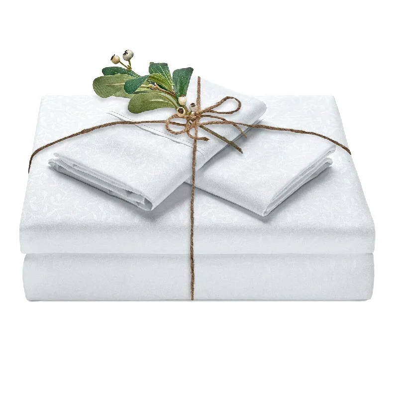 Organic Flannel Sheets for a Natural and Warm SleepChanasya Botanical Vine Embossed Ultra Soft Microfiber Sheet Set