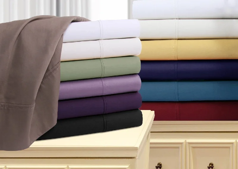 Twin - Size Sheet Sets with a Pillow ProtectorMartano 600 Thread Count Egyptian Cotton Solid Sheets