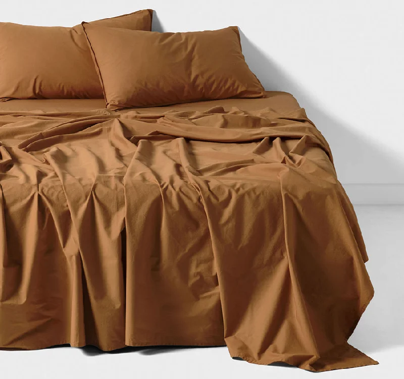 King - Size Sheet Sets with a Decorative Pillow SetTerra Mega Sheet Set Range Cinnamon