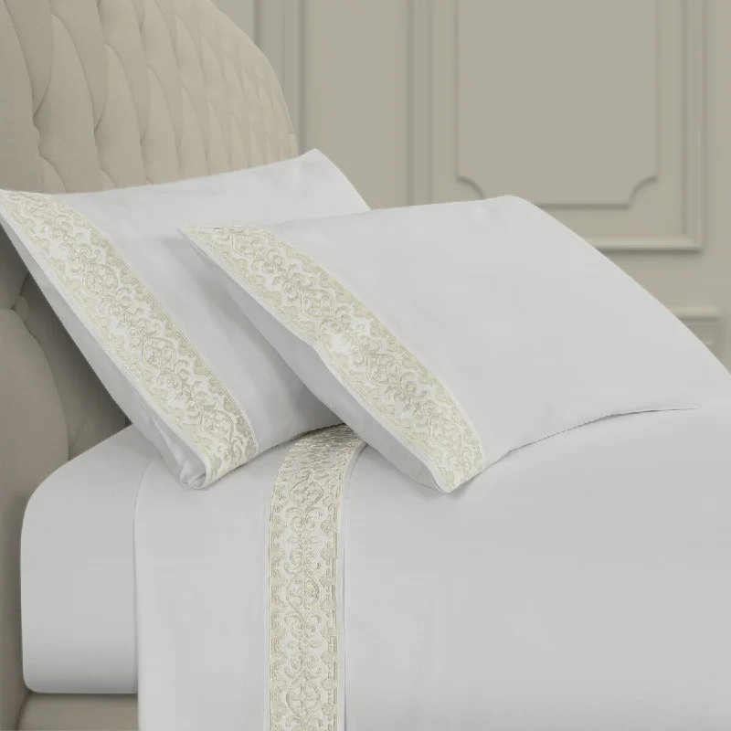 Flat Sheets with a High - Quality Finish for a Luxurious LookJ. Queen New York Majestic Embroidered Sheet Set