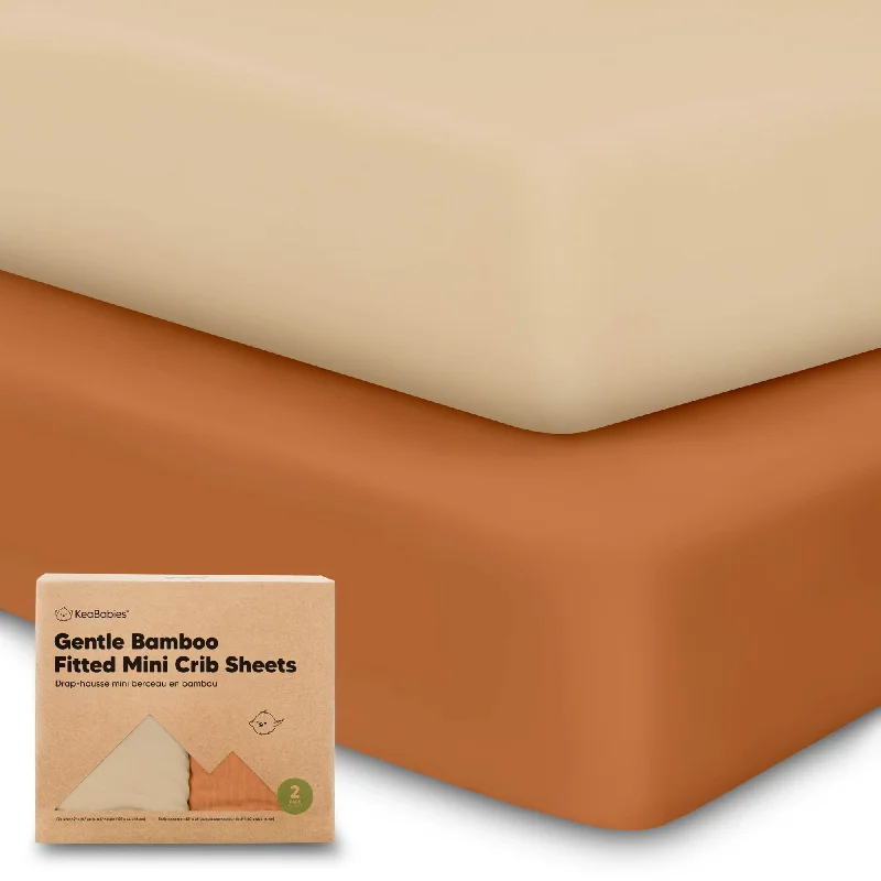 Polyester - Cotton Blend Sheets for Durability and ComfortIsla Fitted Mini Crib Sheets (Rust)