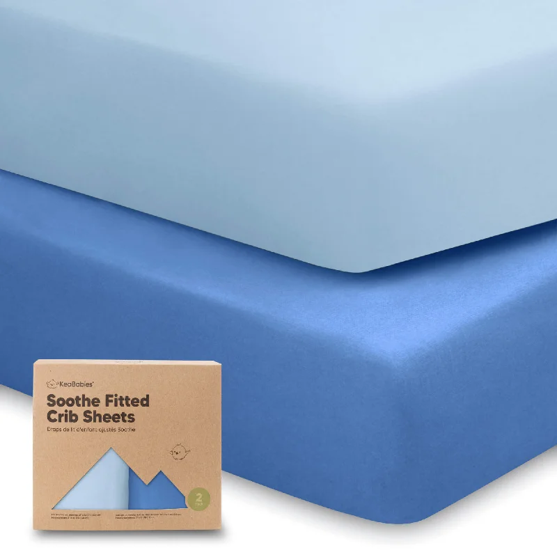 Rayon - Cotton Sheets for a Breathable and Soft BlendSoothe Fitted Crib Sheet (Cornflower)