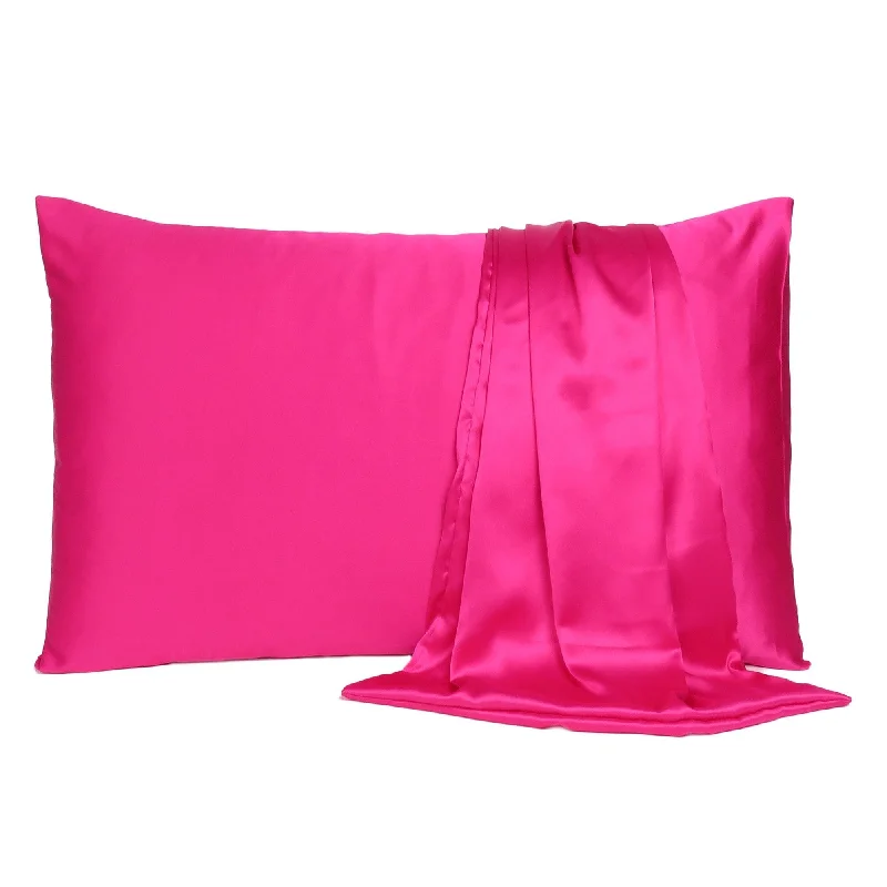 Queen - Size Sheet Sets with a European Pillowcase SetHomeRoots Fuchsia Dreamy Set Of 2 Silky Satin King Pillowcases