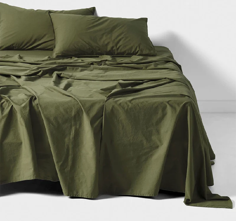 Sheet Sets with Multiple Pillowcase OptionsTerra Mega Sheet Set Range Olive