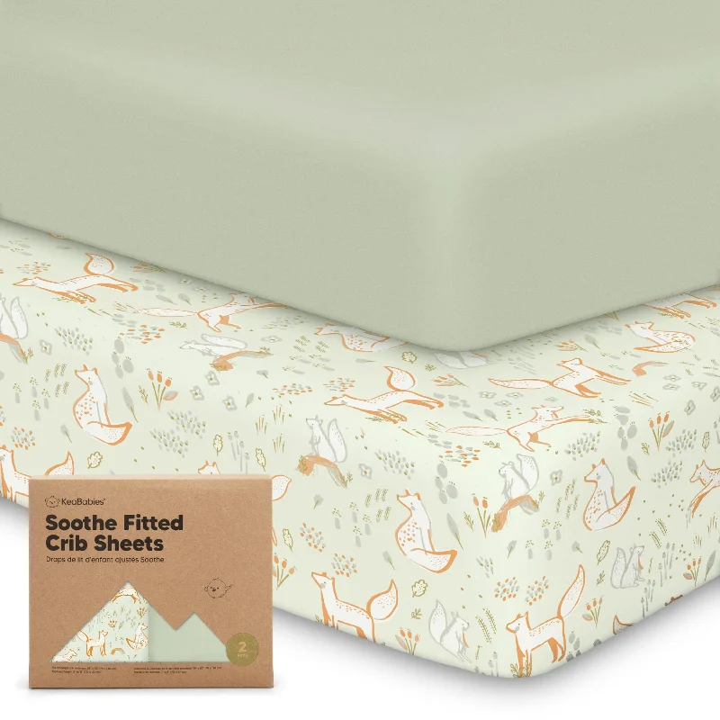 Flat Sheets with a High - Quality Finish for a Luxurious LookSoothe Fitted Crib Sheet (Foxtrot)