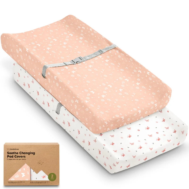 Flat Sheets with a High - Quality Finish for a Luxurious Look2-Pack Soothe Changing Pad Covers (Butterflies)