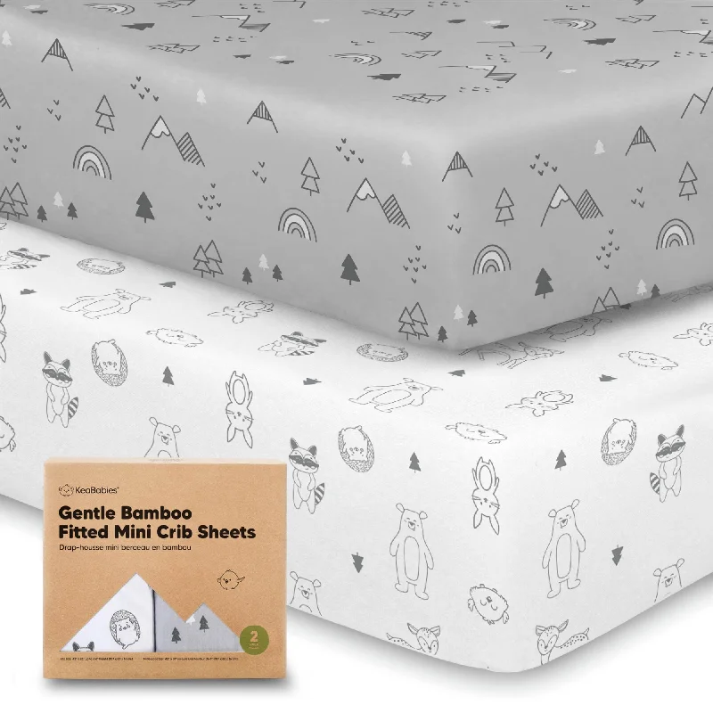 Anti - Pill Microfiber Sheets for a Smooth AppearanceIsla Fitted Mini Crib Sheets (Woodland)