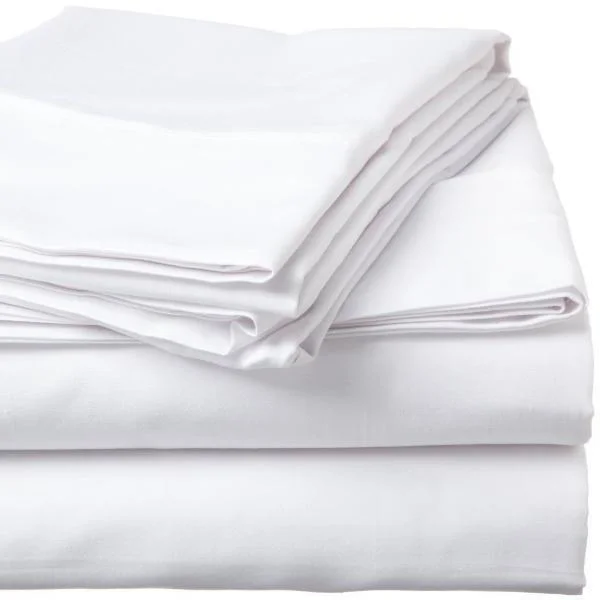 Anti - Pill Microfiber Sheets for a Smooth AppearanceWhisper Soft 500 Thread Count Sateen Egyptian Cotton Flat Sheet - White