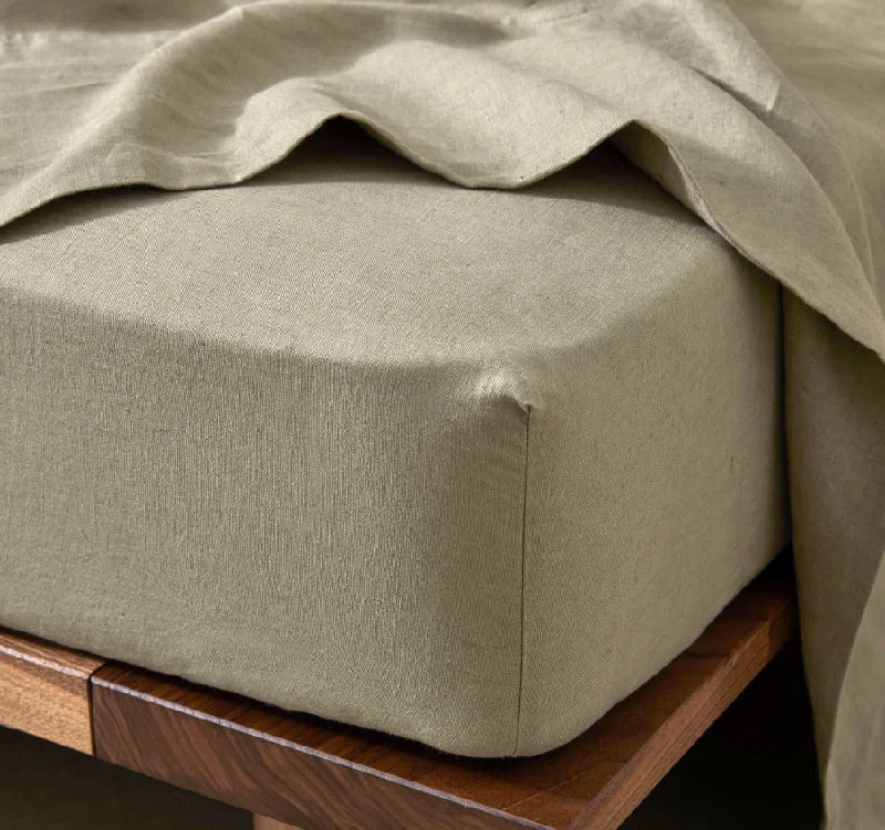 Wrinkle - Free Polyester Sheets for a Low - Maintenance BedRavello Linen Fitted or Flat Sheet Range Caper