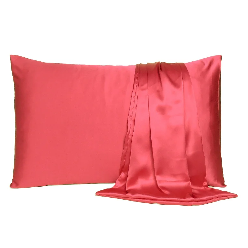 Hypoallergenic Silk Sheets for Sensitive SleepersHomeRoots Poppy Red Dreamy Set Of 2 Silky Satin Standard Pillowcases