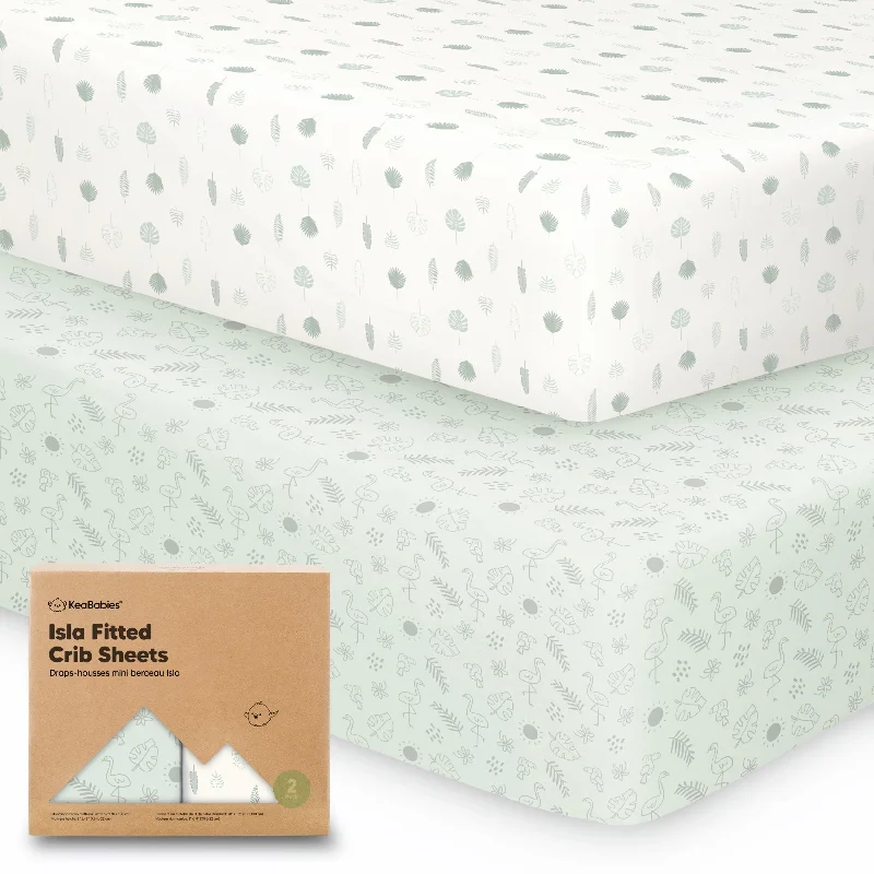 Flat Sheets with a High - Quality Finish for a Luxurious LookIsla Fitted Crib Sheets (Tropic Oasis)