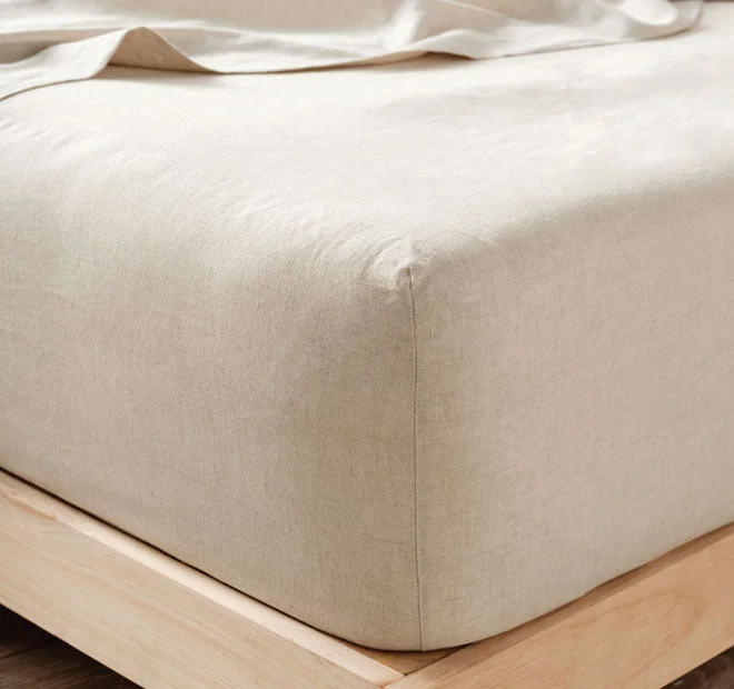 Organic Flannel Sheets for a Natural and Warm SleepNimes Linen Mega Fitted Sheet Range Natural