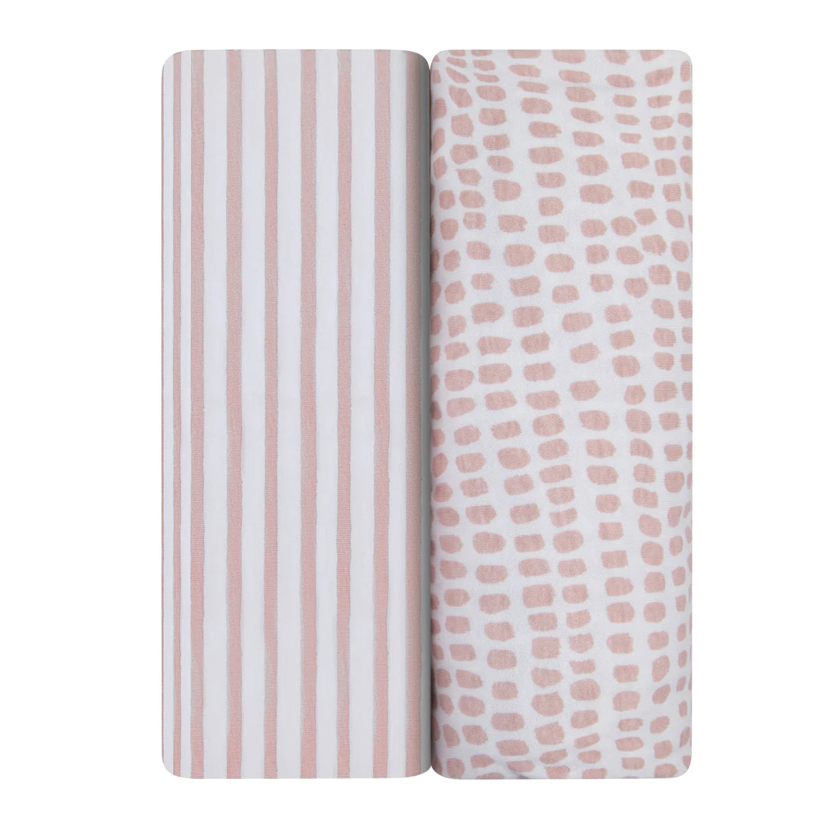 Twin - Size Sheet Sets with a Pillow ProtectorMauve Stripe Waterproof Crib Sheet Set