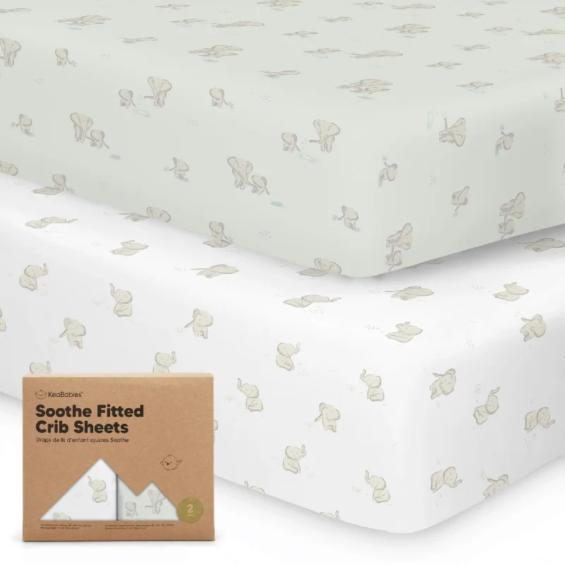 Thermal - Regulating Bamboo Sheets for All - Season ComfortSoothe Fitted Crib Sheet (Elly)