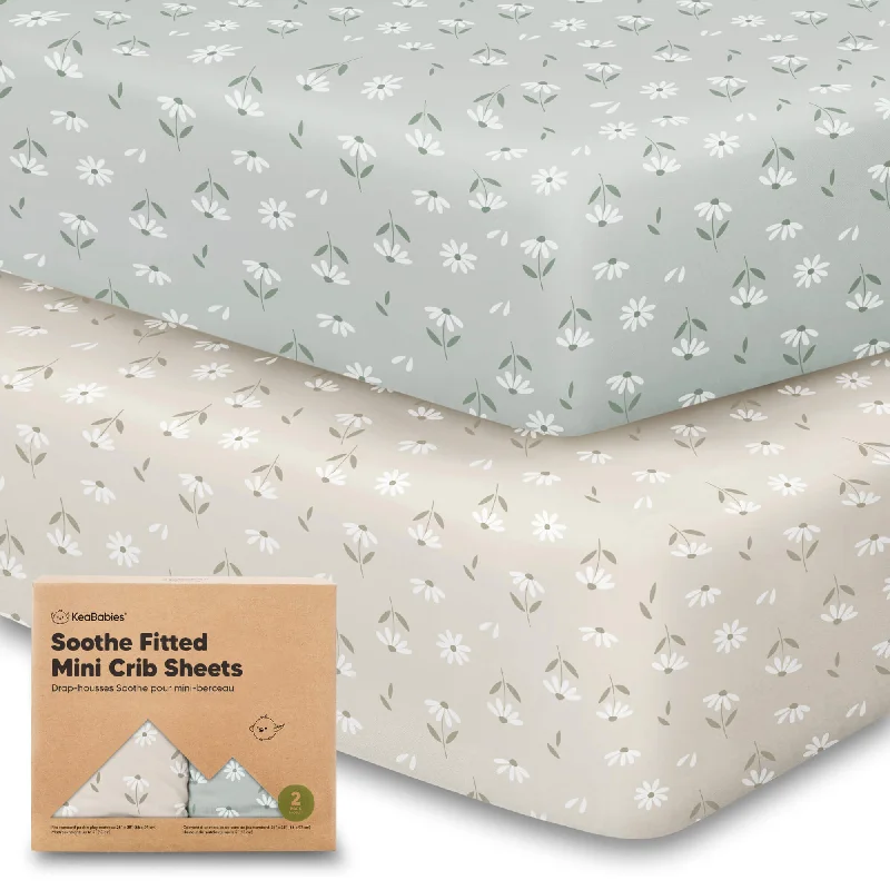 Hypoallergenic Silk Sheets for Sensitive SleepersSoothe Fitted Mini Crib Sheet (Daisies)