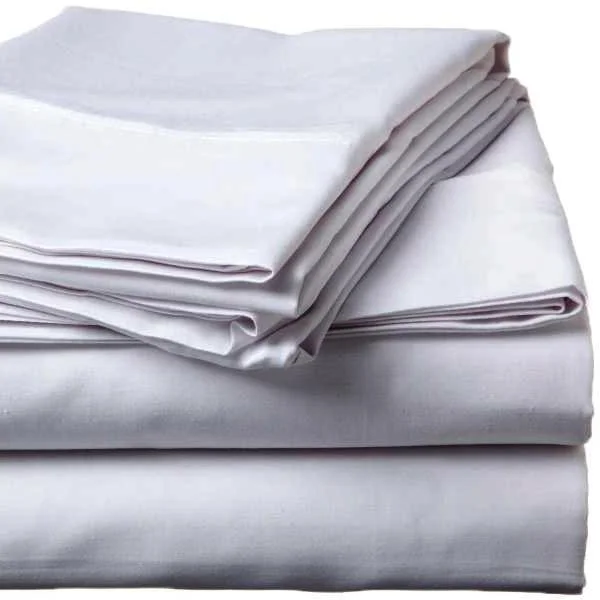 Thermal - Regulating Bamboo Sheets for All - Season ComfortWhisper Soft 500 Thread Count Sateen Egyptian Cotton Flat Sheet - Silver