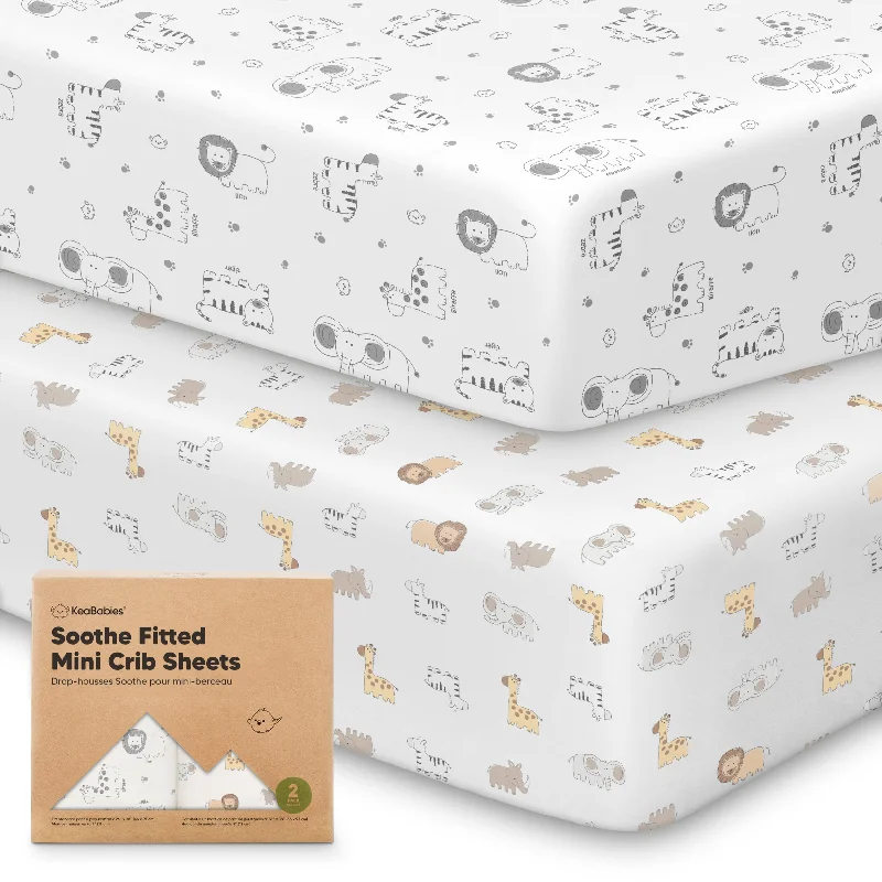 Queen - Size Sheet Sets with a European Pillowcase SetSoothe Fitted Mini Crib Sheet (KeaSafari)