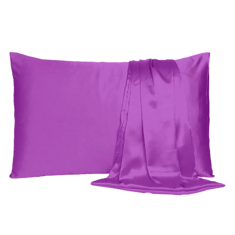 Sheet Sets with Multiple Pillowcase OptionsHomeRoots Purple Merlot Dreamy Set Of 2 Silky Satin Standard Pillowcases