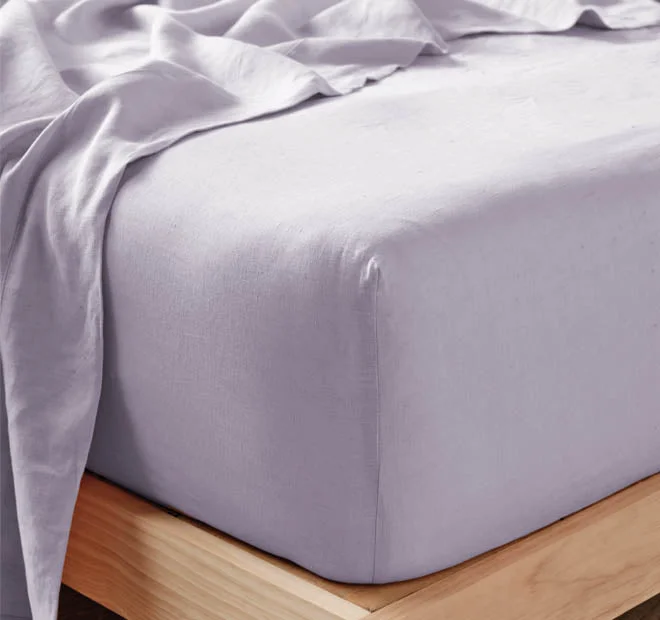 Anti - Pill Microfiber Sheets for a Smooth AppearanceNimes Linen Mega Fitted Sheet Range Lilac