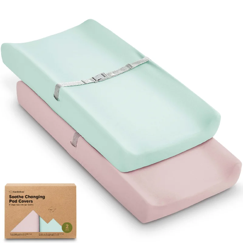 Flat Sheets with a High - Quality Finish for a Luxurious Look2-Pack Soothe Changing Pad Covers (Pastel)