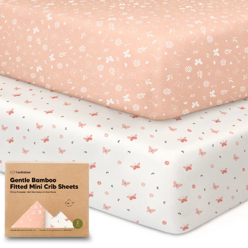 Sheet Sets with Multiple Pillowcase OptionsIsla Fitted Mini Crib Sheets (Butterflies)