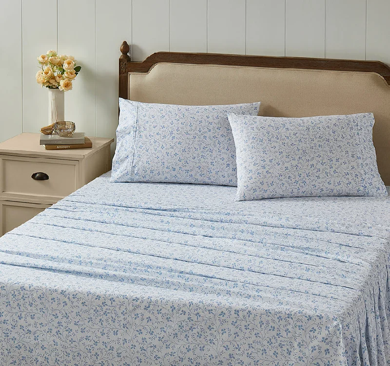 Rayon - Cotton Sheets for a Breathable and Soft BlendCampion 250TC Cotton Percale Sheet Set Range Seaspray Blue