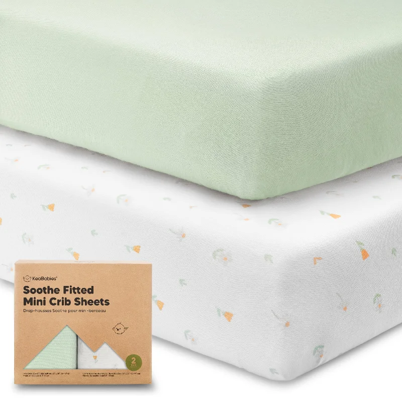 Thermal - Regulating Bamboo Sheets for All - Season ComfortSoothe Fitted Mini Crib Sheet (Wildflowers)