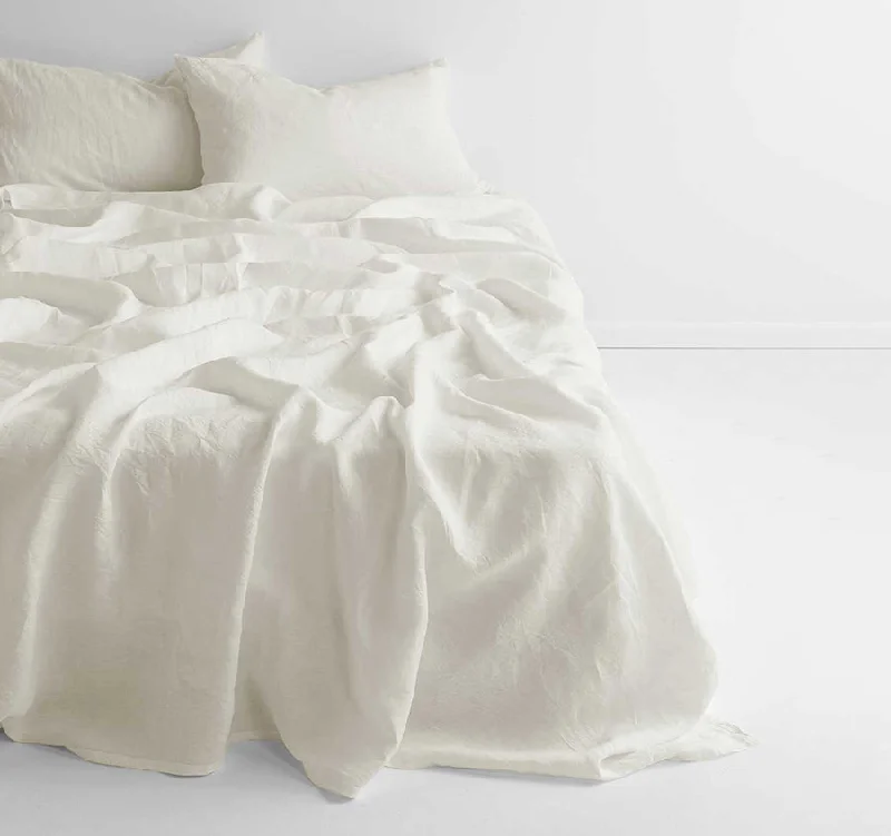 Linen - Cotton Blend Sheets for a Natural and Versatile OptionEvie Organic Cotton Sheet Set Range White