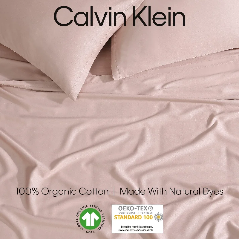 Thermal - Regulating Bamboo Sheets for All - Season ComfortCalvin Klein Organic Earth Solid 4 Piece Sheet Set