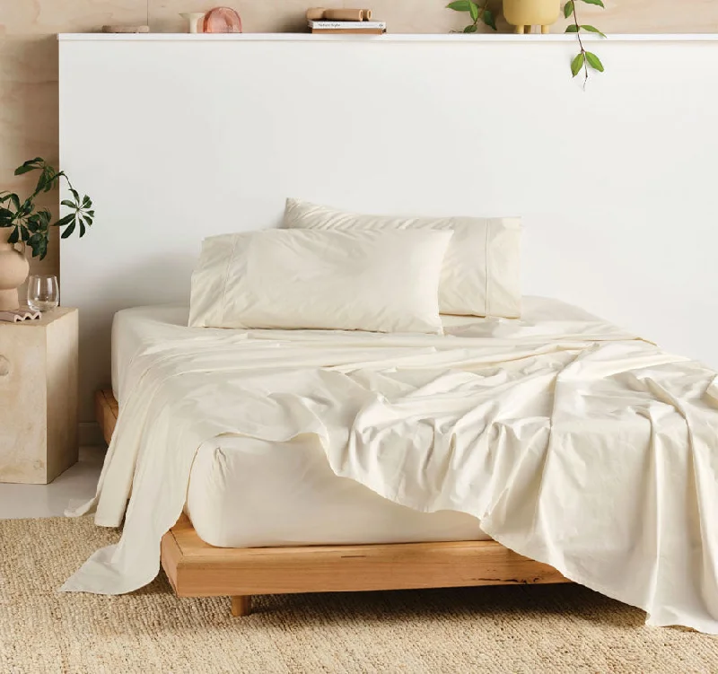 Wrinkle - Free Polyester Sheets for a Low - Maintenance BedVienna 300THC Cotton Sheet Set Range Cream