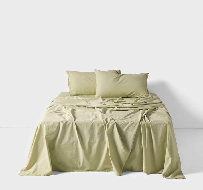 Organic Flannel Sheets for a Natural and Warm SleepMarion 250TC Organic Cotton Mega Sheet Set Range Pistachio