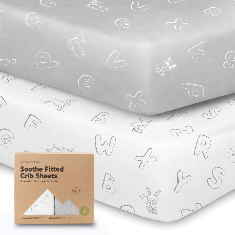 Organic Flannel Sheets for a Natural and Warm SleepSoothe Fitted Crib Sheet (ABC Land Cloud)