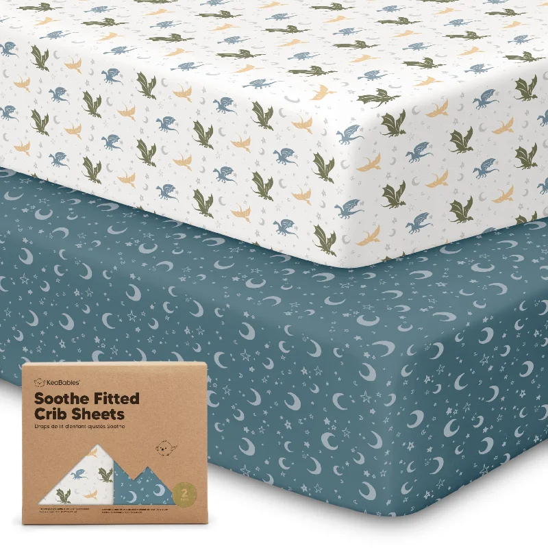 Fitted Sheets with Reinforced Corners for Long - Lasting UseSoothe Fitted Crib Sheet (Dragon Tale)