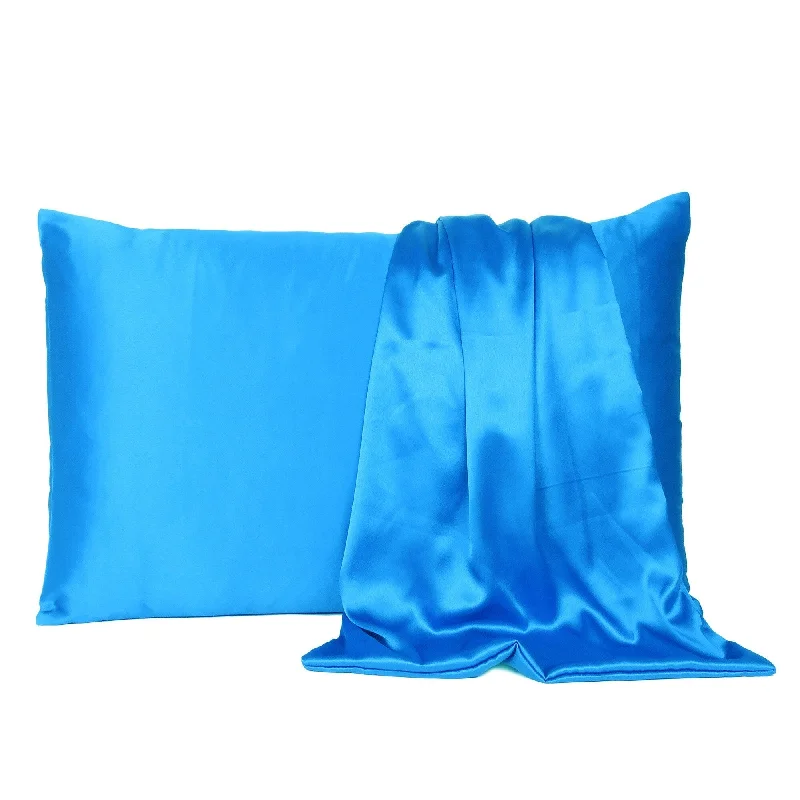 Queen - Size Sheet Sets with a European Pillowcase SetHomeRoots Blue Dreamy Set Of 2 Silky Satin King Pillowcases