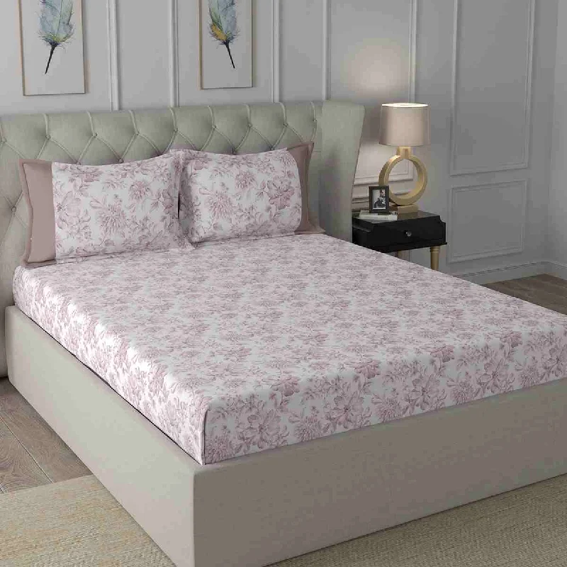 Flat Sheets with a High - Quality Finish for a Luxurious LookRegency Alicia Printed 210TC 100 %Cotton Pink Bed Sheet