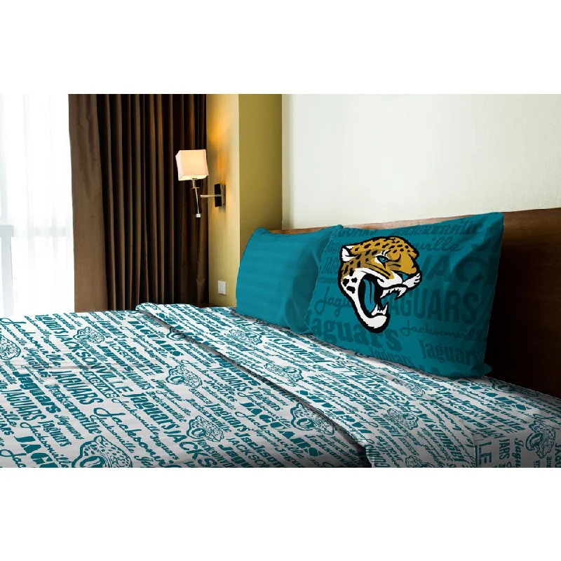 Polyester - Cotton Blend Sheets for Durability and ComfortNFL 820 Jaguars Anthem Twin Sheet Set