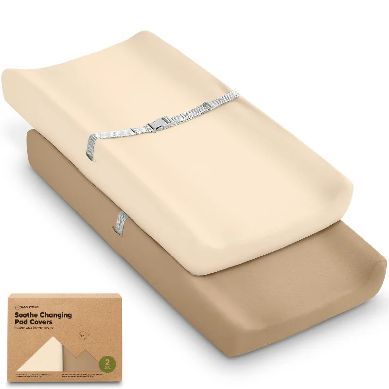 Anti - Pill Microfiber Sheets for a Smooth Appearance2-Pack Soothe Changing Pad Covers (Pecan)