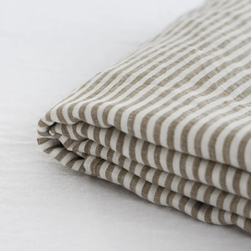 Rayon - Cotton Sheets for a Breathable and Soft BlendOlive Stripes Linen Fitted Sheet