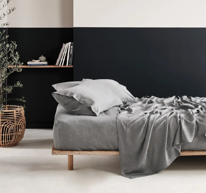 Wrinkle - Free Polyester Sheets for a Low - Maintenance BedReJeaneration Rialta Sheet Set Range Charcoal