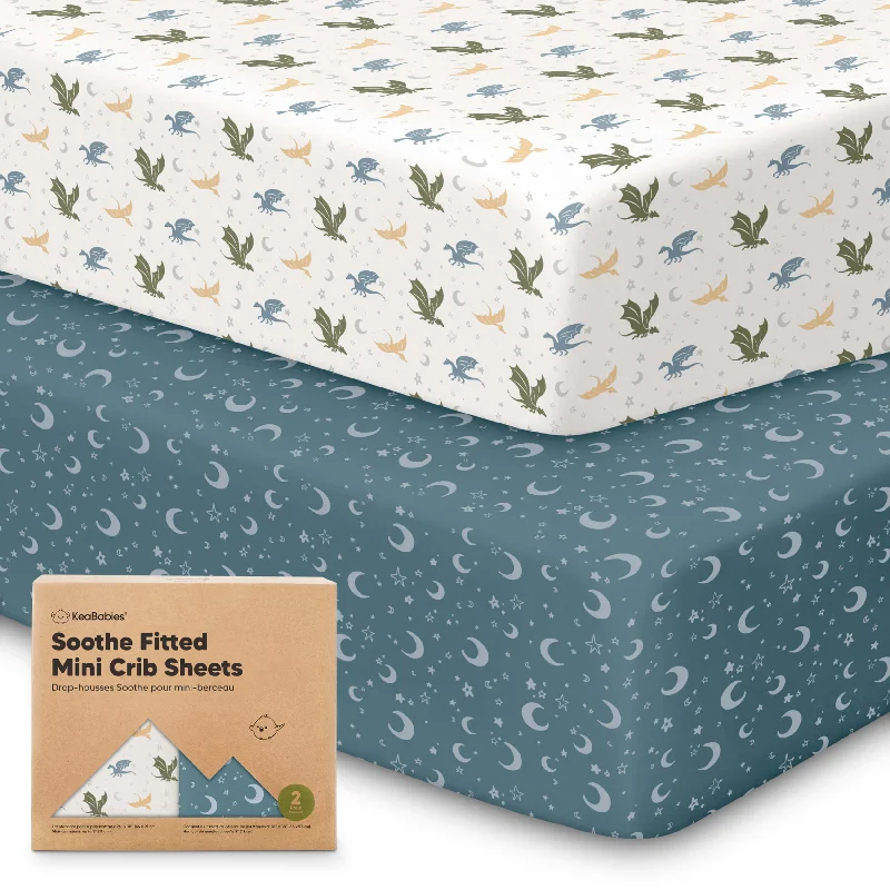 Queen - Size Sheet Sets with a European Pillowcase SetSoothe Fitted Mini Crib Sheet (Dragon Tale)