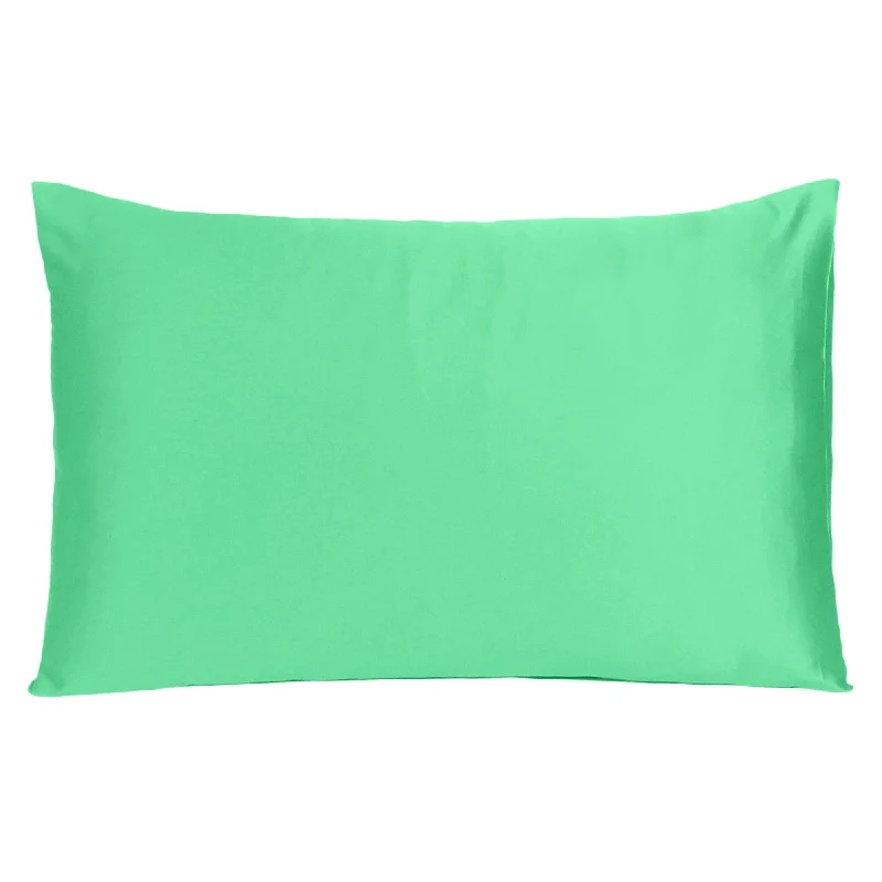 Polyester - Cotton Blend Sheets for Durability and ComfortHomeRoots Green Dreamy Set Of 2 Silky Satin King Pillowcases