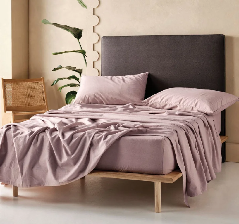 Fitted Sheets with Reinforced Corners for Long - Lasting UsePlain-Dyed Flannelette Cotton Mega Sheet Set Range Lavender