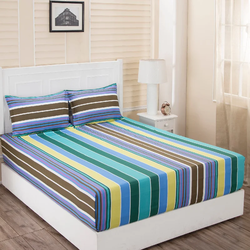 Wrinkle - Free Polyester Sheets for a Low - Maintenance BedDonatella Isabella Printed 200 TC 100% Cotton Blue Bed Sheet