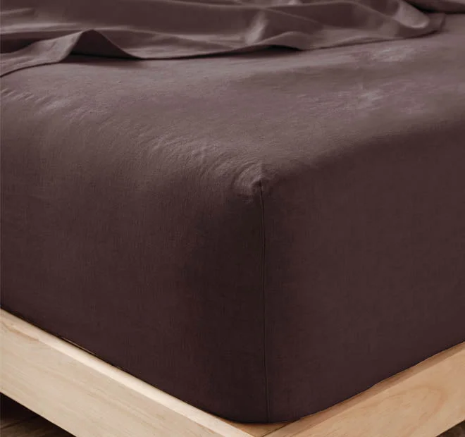 Jersey - Knit Sheets for a Comfortable and Casual BedNimes Linen Mega Fitted Sheet Range Espresso