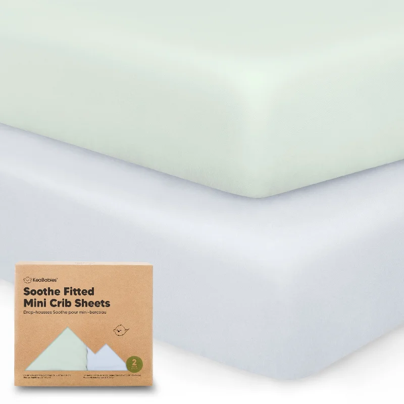 Anti - Pill Microfiber Sheets for a Smooth AppearanceSoothe Fitted Mini Crib Sheet (Cove)