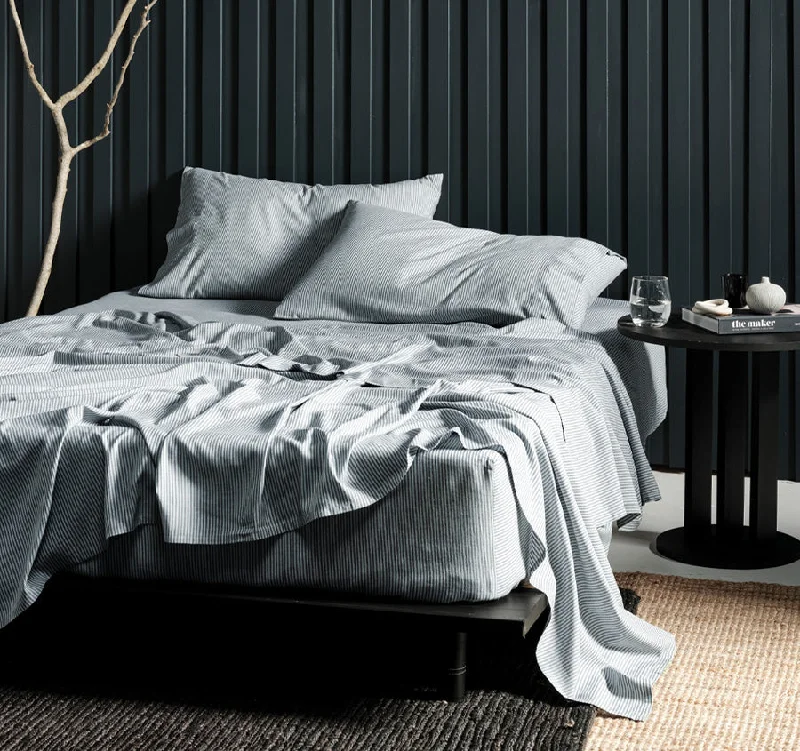 Jersey - Knit Sheets for a Comfortable and Casual BedReJeaneration Adrie Sheet Set Range Charcoal