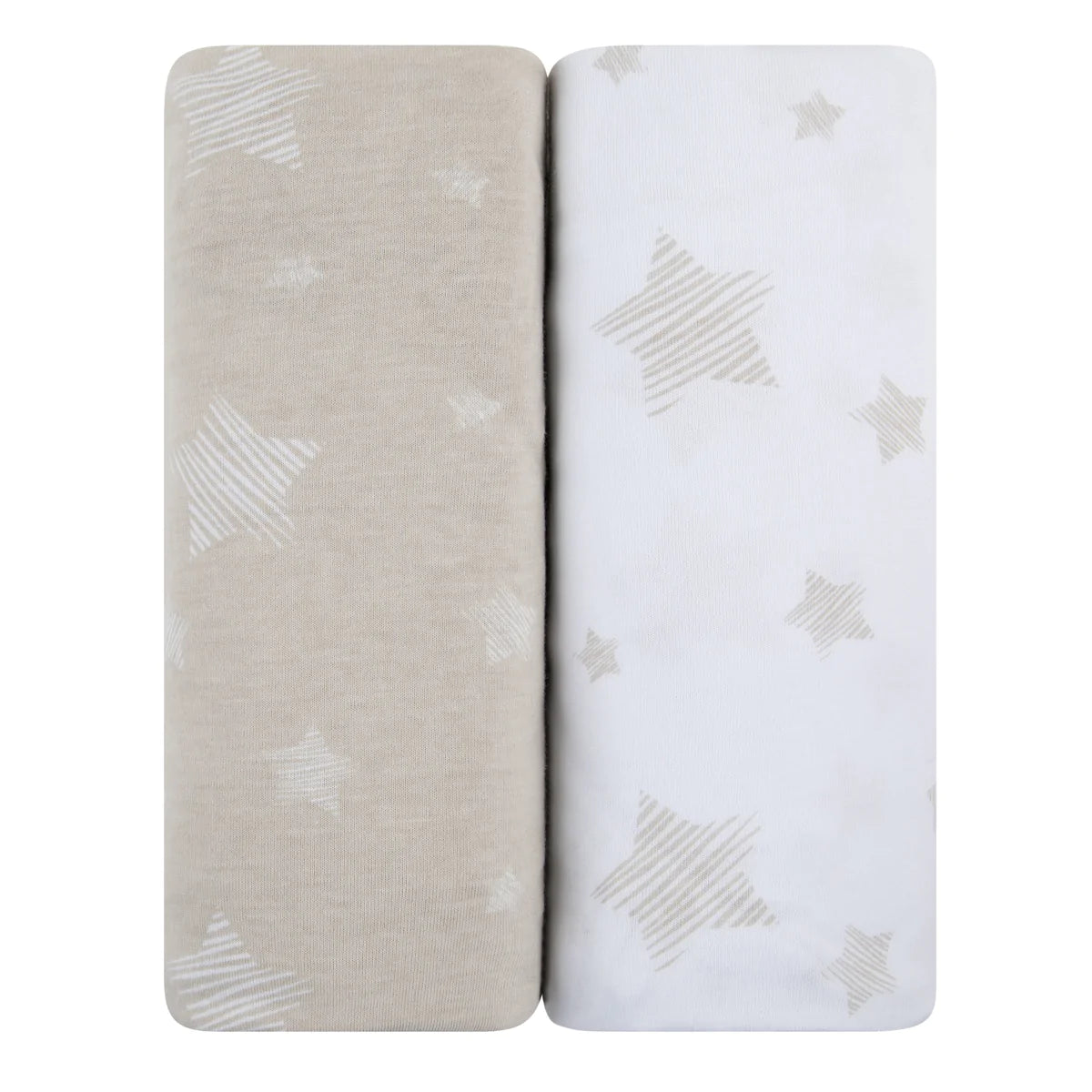 Sheet Sets with Multiple Pillowcase OptionsTan Drawn Star Crib Sheet Set