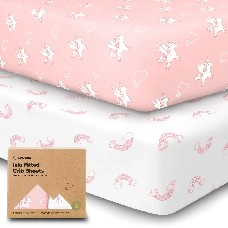 Fitted Sheets with Reinforced Corners for Long - Lasting UseIsla Fitted Crib Sheets (Dreamland)