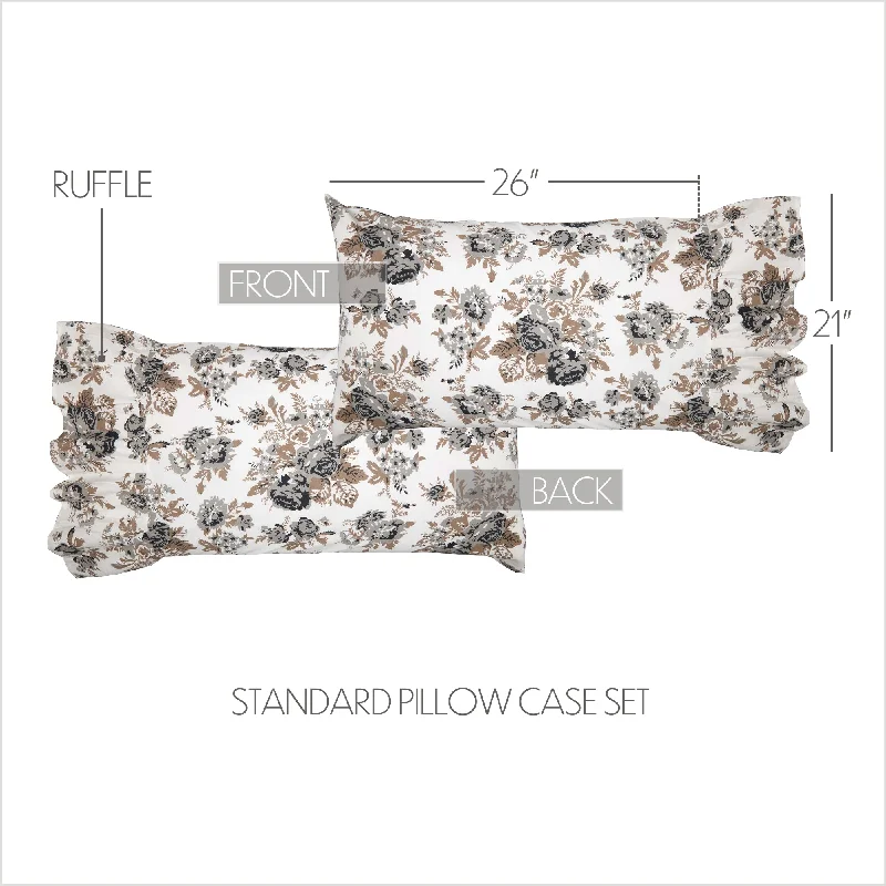 Bed skirts for beds with a non - standard frameAnnie Portabella Floral Ruffled Standard Pillow Case Set of 2 21x26+8