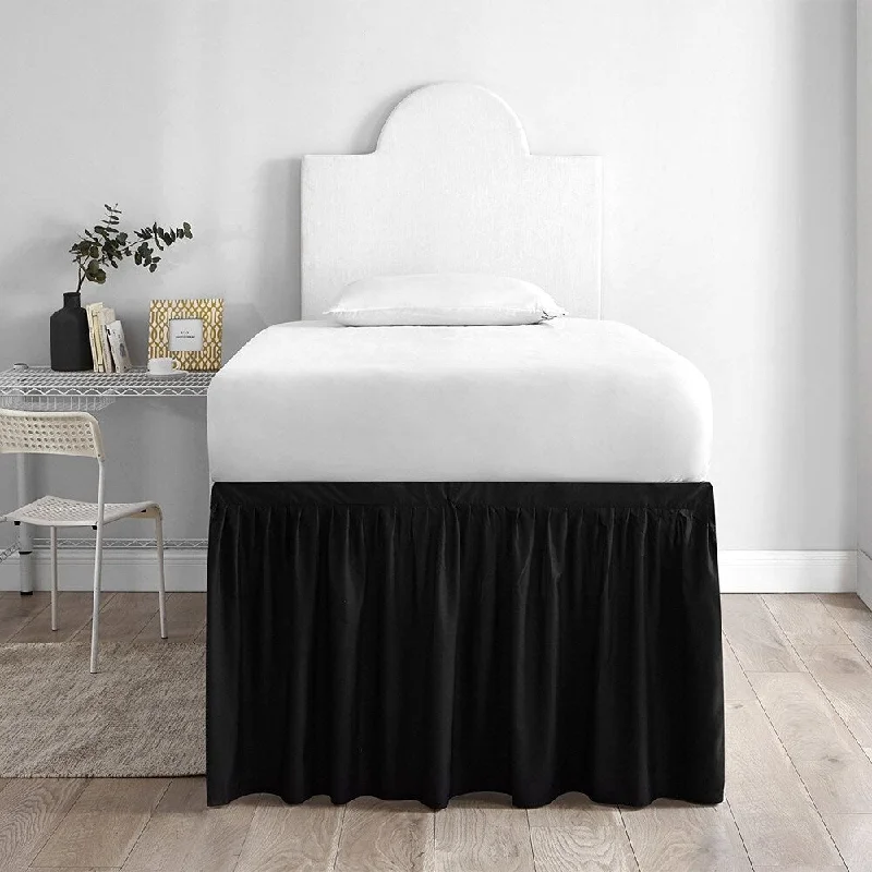 Bed skirts for beds with a round frameBed Skirt Twin XL (3 Panel Set) - Black